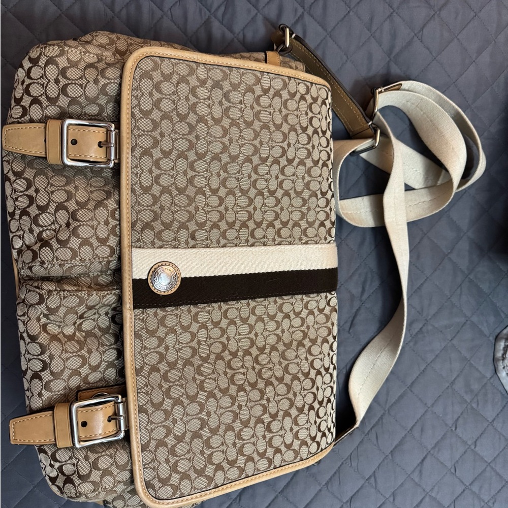 Brown and Tan Shoulder Bag